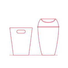 Objects Bathroom Trash Cans Editable Svg Line Art, Free Vectors File